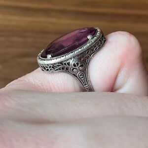 Vintage Silver Ring with Purple Stone